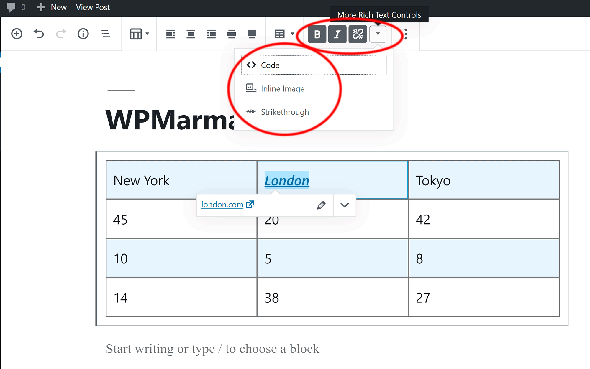 Formatting Table Cells