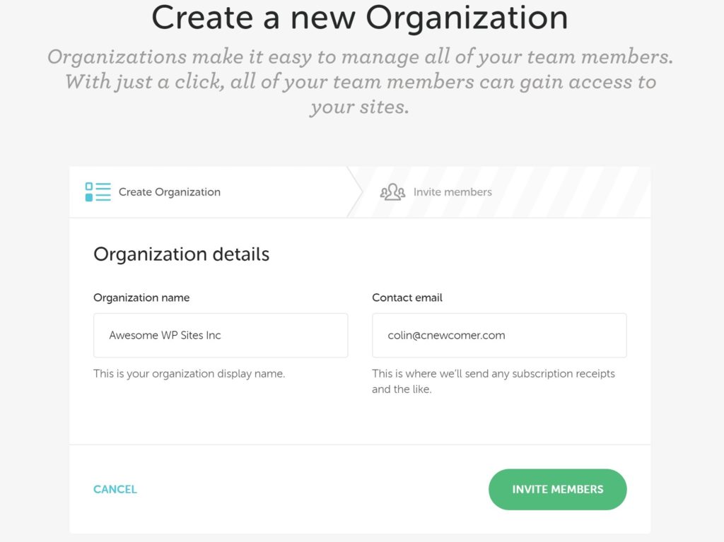 How to create a new organization