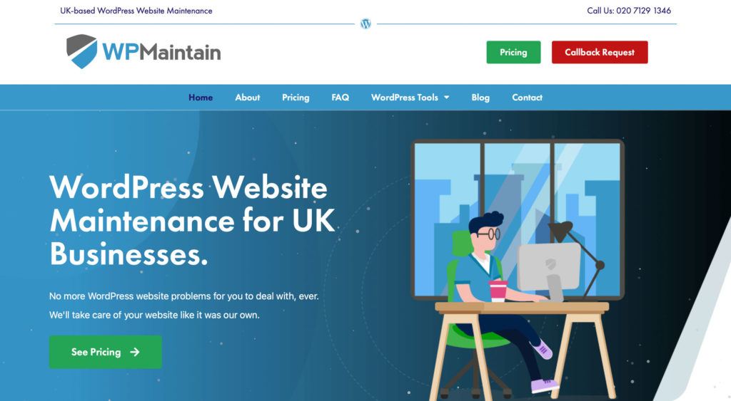 The WPMaintain.co.uk website.