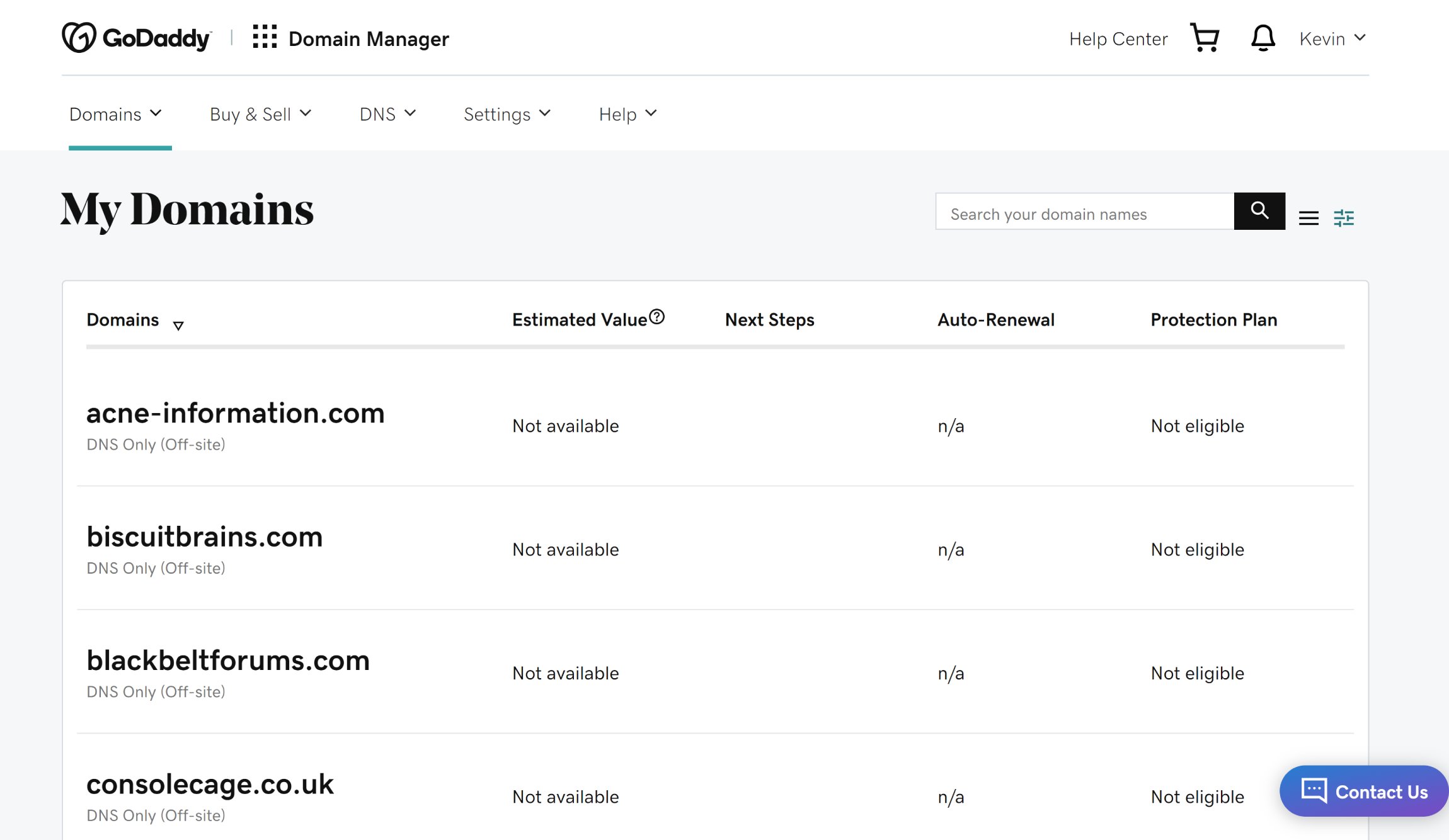 GoDaddy Domain Manager