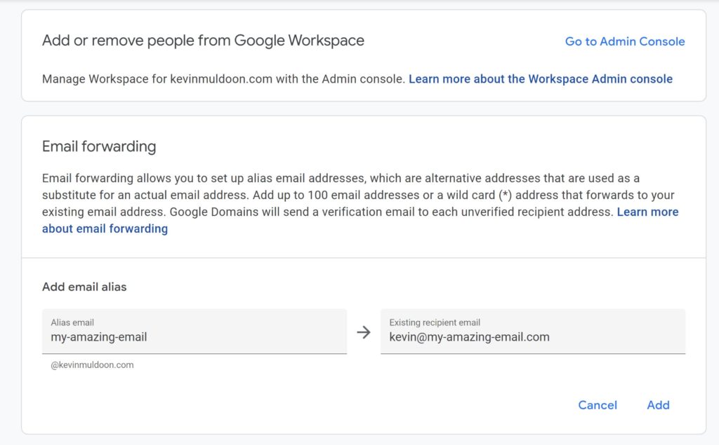 Google Domains Email Forwarding