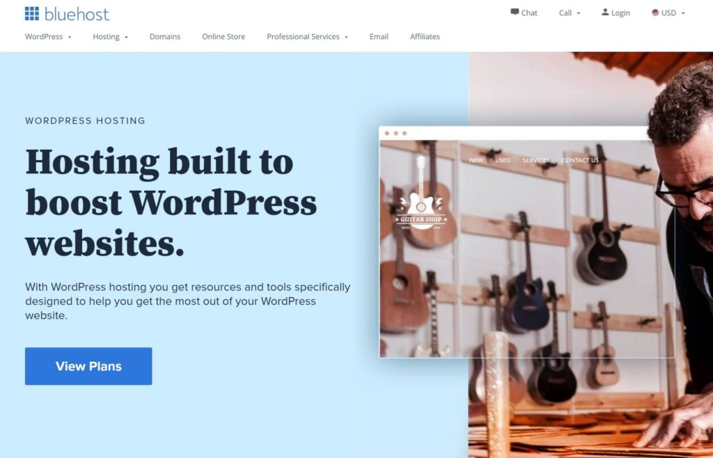 Bluehost's WordPress hosting