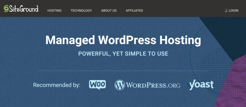 The SiteGround WordPress hosting page