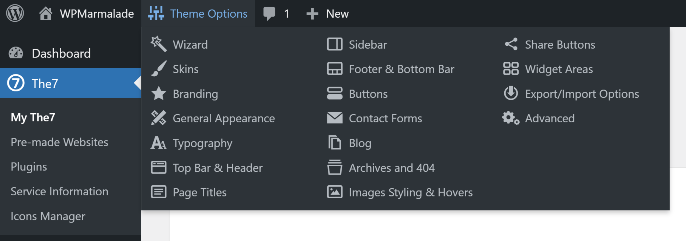 The7 Theme Options