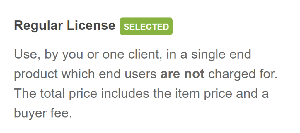 ThemeForest Regular License