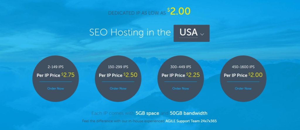SEO Hosting pricing