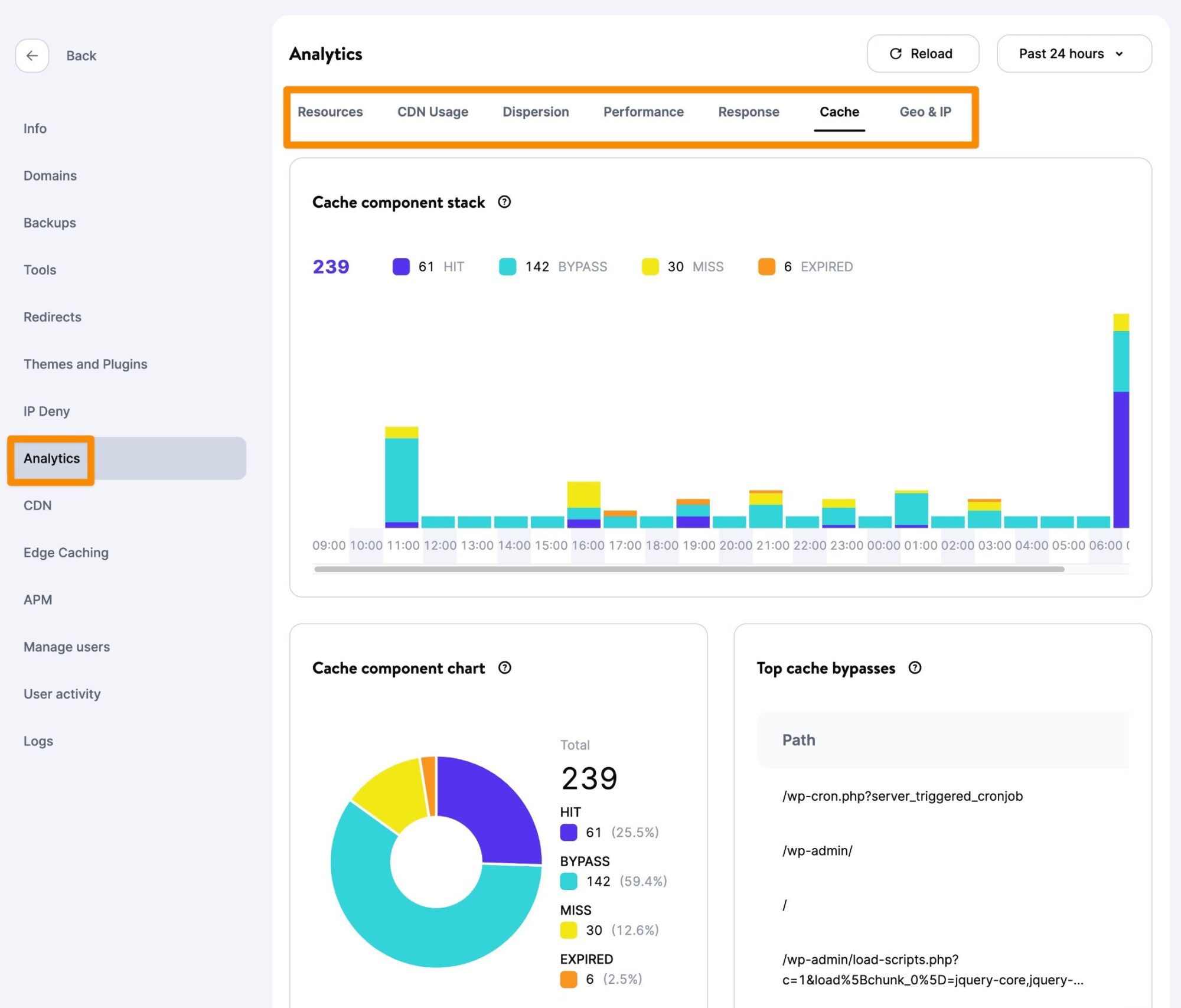 The Kinsta Analytics tab provides detailed information about your site.